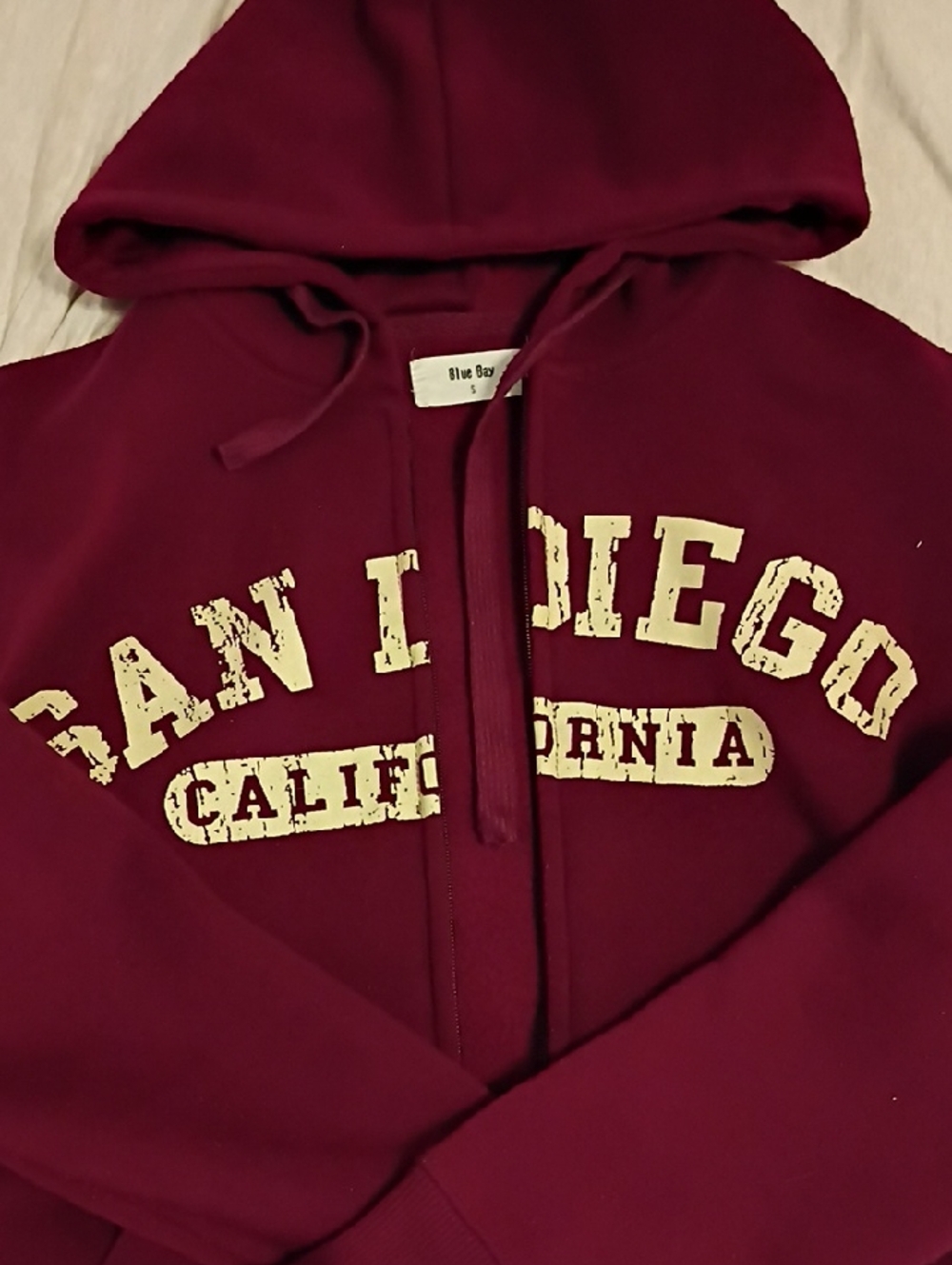 San Diego California Hoodie - Burgundy